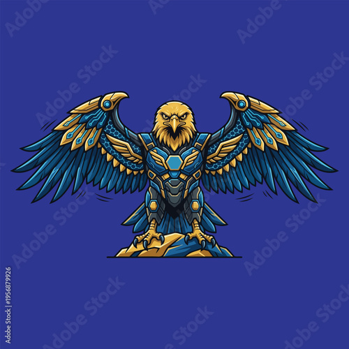 Majestic Armored Eagle Illustration