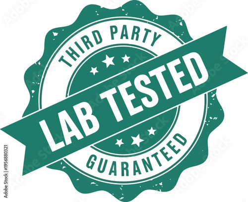 Third Party Lab Tested Guaranteed Green Badge Stamp Icon for Product Quality Assurance Safety Label