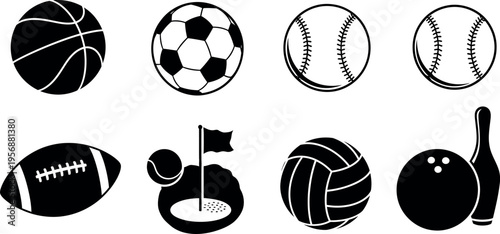 Collection of various sports equipment and balls