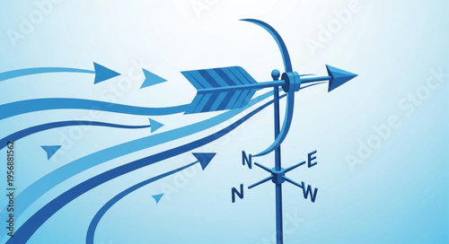 Weather Wind Direction Indicator Arrow.