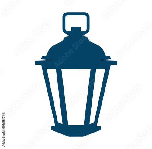 blue lantern with handle outdoor lighting fixture
