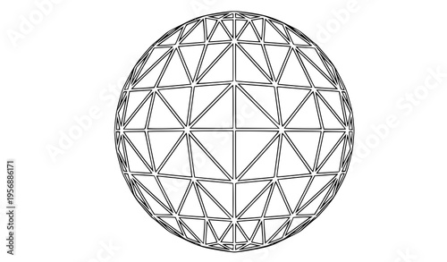 Geometric patterned sphere with triangular facets