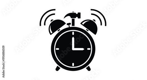 An alarm clock being struck by a hammer symbolizing time pressure