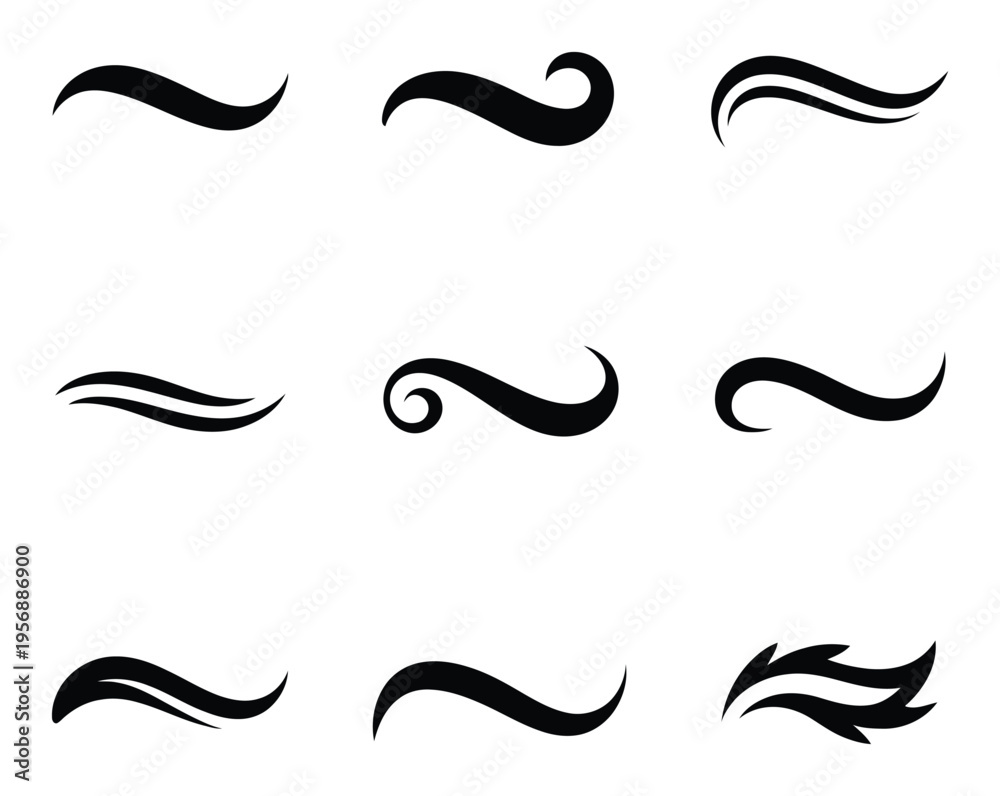 Obraz premium Swirl Vector Illustration with Ornate Curved Lines