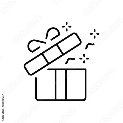 Open Gift Box Releasing Sparkling Surprise Elements.