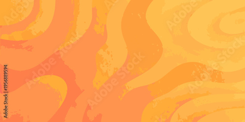 Abstract swirls of warm orange and yellow hues create a vibrant background