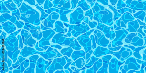 Abstract blue water surface with swirling patterns and light reflections
