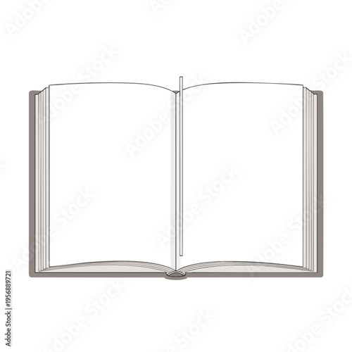 Open book with blank pages and a thin page marker