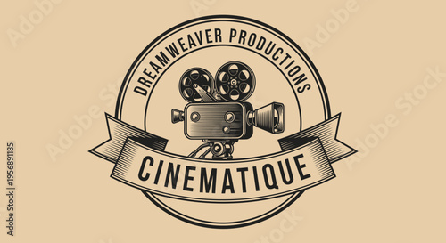 Vintage film camera logo for Dreamweaver Productions Cin?matique.