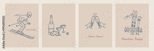 Romantic wine date, sunset beach drinks, seaside vacation doodles, ocean travel icons, holiday party sketches, anniversary celebration illustration, 