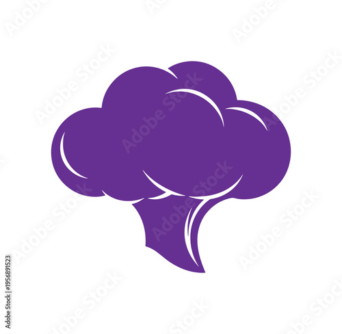 Purple cauliflower vegetable icon symbol food healthy eating nutrition  one large purple cauliflower