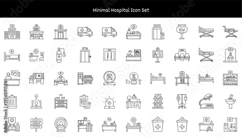 Clean Line Art Icons for Medical, Hospital, and Wellness Industry
