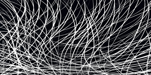 Abstract a mesmerizing composition of intricate, luminous lines gracefully interwoven against a dark background, creating a sense of depth and movement, a study in light and shadow.