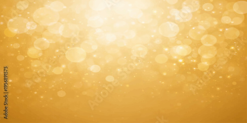 Abstract a luminous expanse of golden light, dotted with enchanting bokeh effects, creates a visual symphony of warmth and radiance, embodying a sense of festive delight and magic.