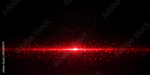 Abstract the striking visual of a radiant laser beam, cutting through an enigmatic, dark expanse, epitomizing technological advancement and precision. 