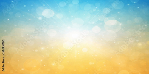 Abstract a captivating display of natural bokeh effects and sunburst illumination, a vivid summer-themed design evoking a sense of joy and warmth.