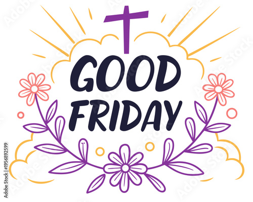 GOOD FRIDAY vector illustration isolated on white background