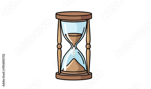 Classic sand timer measuring the passage of time, a vintage instrument symbolizing patience, deadlines, and the fleeting nature of moments