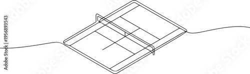 Tennis court sport. one line art icon drawing vector