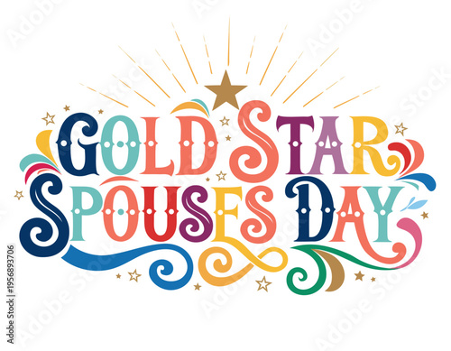 National Gold Star Spouses Day Vector Illustration, Remembrance and Support Design