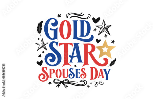 GOLD STAR SPOUSES DAY vector illustration isolated on white background