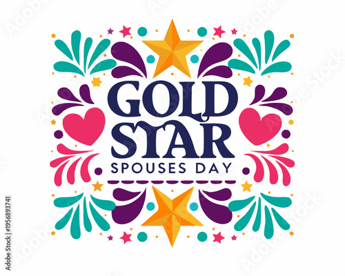 National Gold Star Spouses Day Vector Illustration, Remembrance and Support Design
