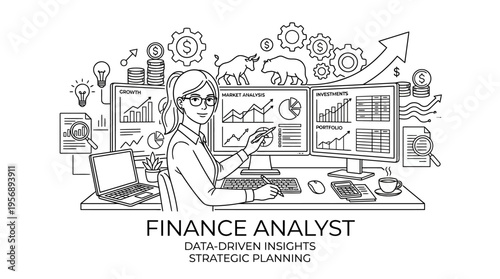 Finance Analyst Working with Data and Charts