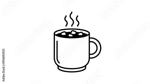 Steaming Mug of Hot Cocoa with Marshmallows