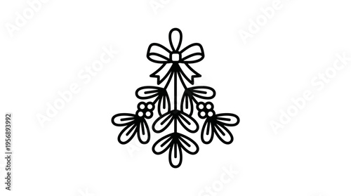 Elegant Black And White Mistletoe Sprig Decoration