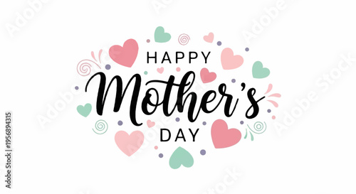 Happy Mother's Day greeting card vector illustration