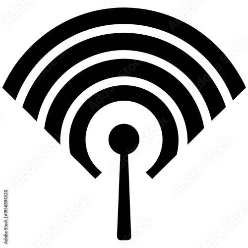 WiFi signal symbol ideal for internet services, data communication, and network graphics.