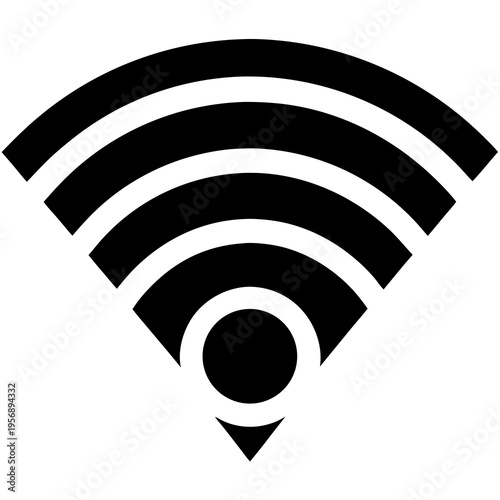 Wireless network icon perfect for connectivity, online services, and digital infrastructure.