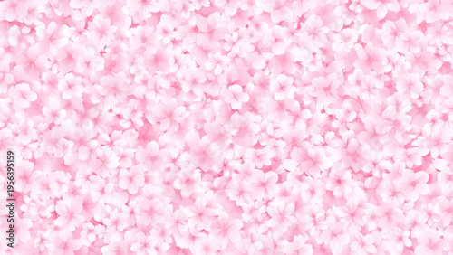 画面いっぱいに広がる鮮やかなピンクの桜の花のパターン背景