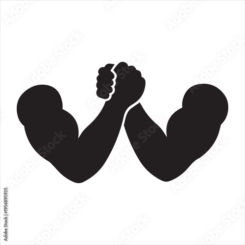 Arm wrestling or armwrestling sport flat vector icon for sports apps and websites