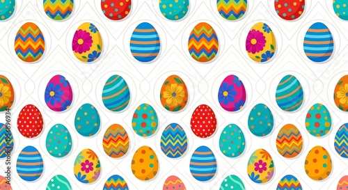 Photography easter eggs seamless pattern