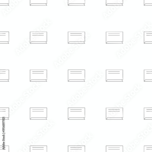 Seamless pattern of stylized lined paper icons on a white background