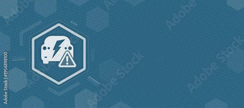 Electric car EV vehicle charging warning vector illustration with copy space for automotive technology and battery issues