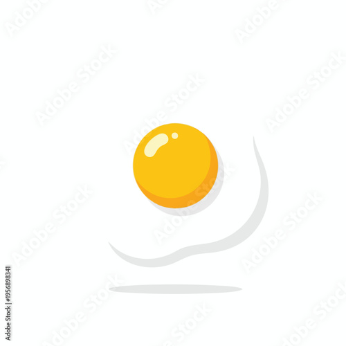 Minimalist illustration of a fried egg with a yellow yolk and white