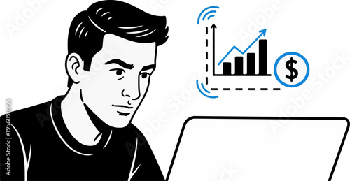 young man with laptop