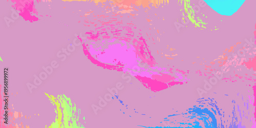 Abstract expressionist painting with vibrant blended colors and textures