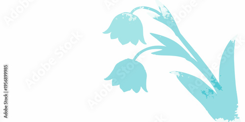 Delicate bluebell flowers with curved stems against a white background