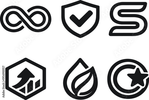 Black and white set for social media communication and networking