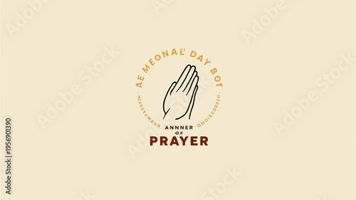 Vector prayer icon with clasped hands and text