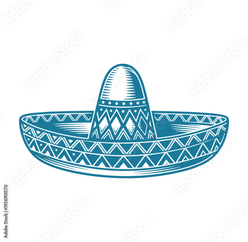 Traditional Mexican sombrero hat with intricate design  cultural symbol of Mexico