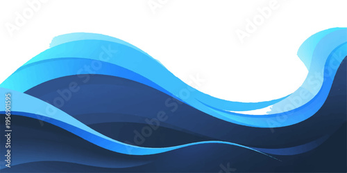 Flowing abstract blue waves create a dynamic water pattern with light curved lines in this vector motion design illustration for a business backdrop wallpaper