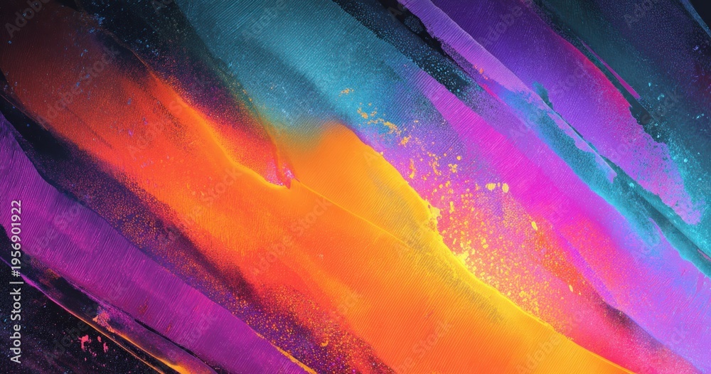 Naklejka premium Abstract colorful brushstrokes background vibrant digital art design