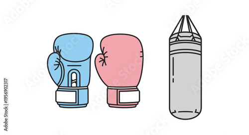 Boxing gloves and a crayon.