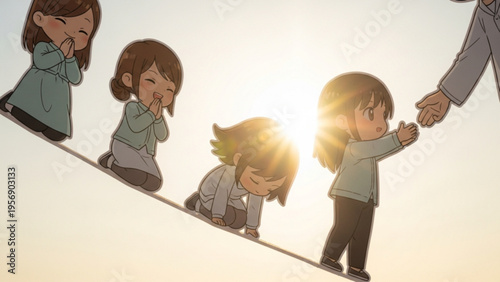 Cute Pastel 3D Character Figurines in Meditative Poses