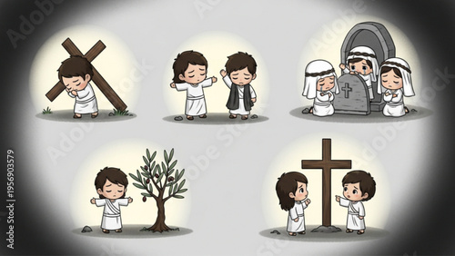 Cartoon Illustrations of the Life and Passion of Jesus Christ