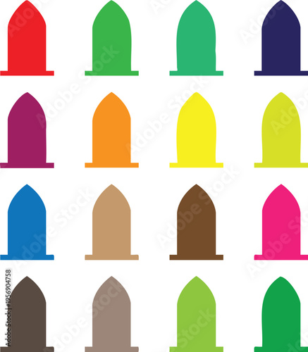 Colorful tombstone in various hues